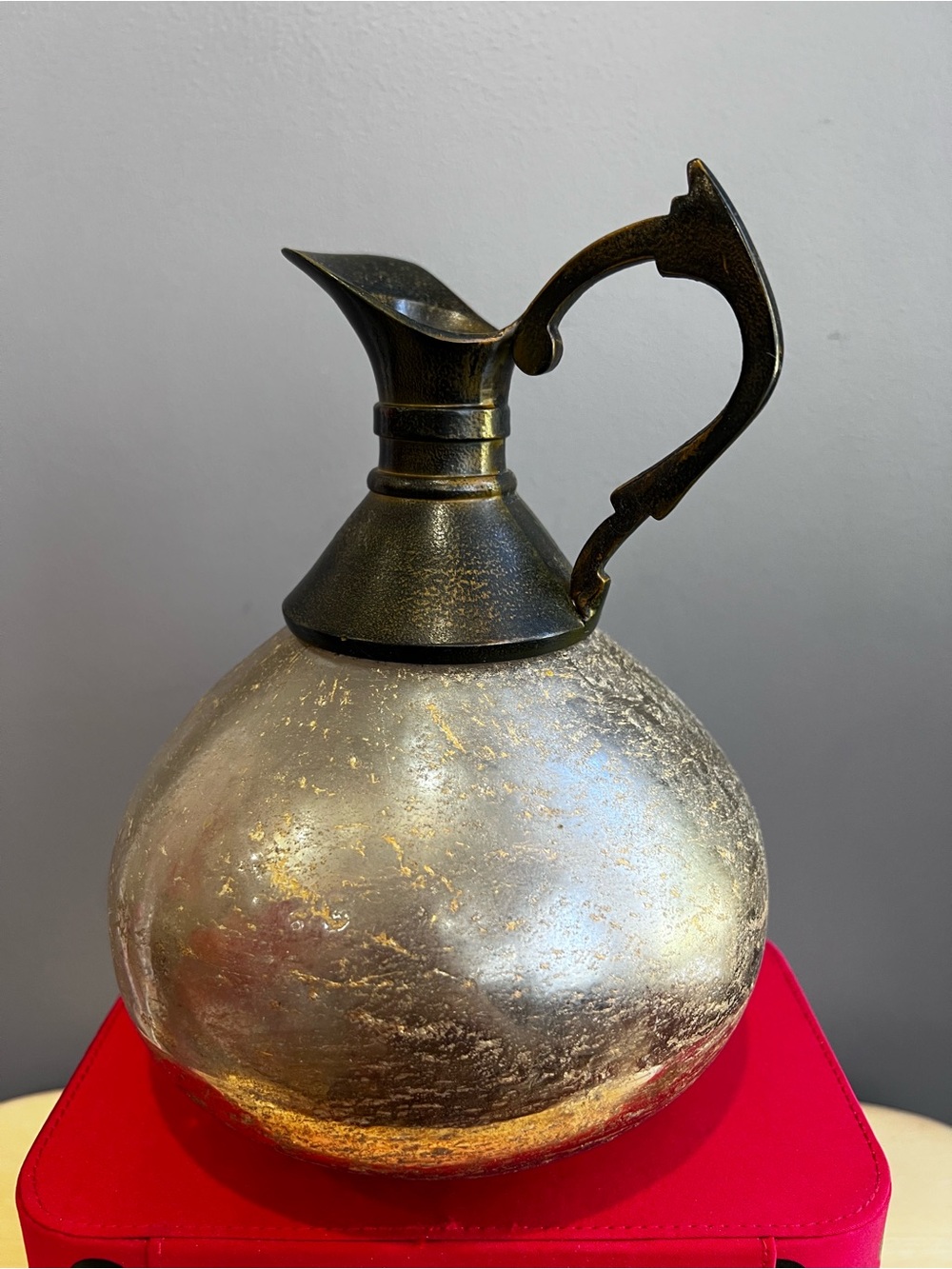 Glass and Metal Old-World Ewer or Pitcher is NWOT - Picture 5 of 8